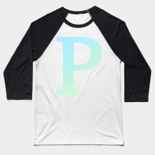 The Letter P Green and Blue Baseball T-Shirt